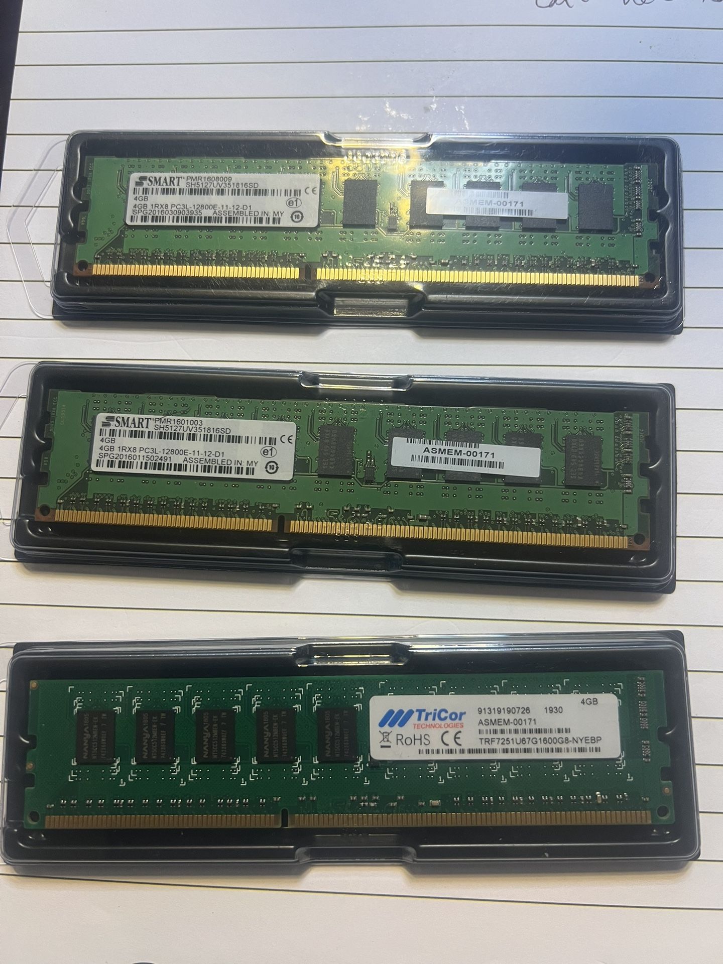 Lot of 3 4GB Computer RAM