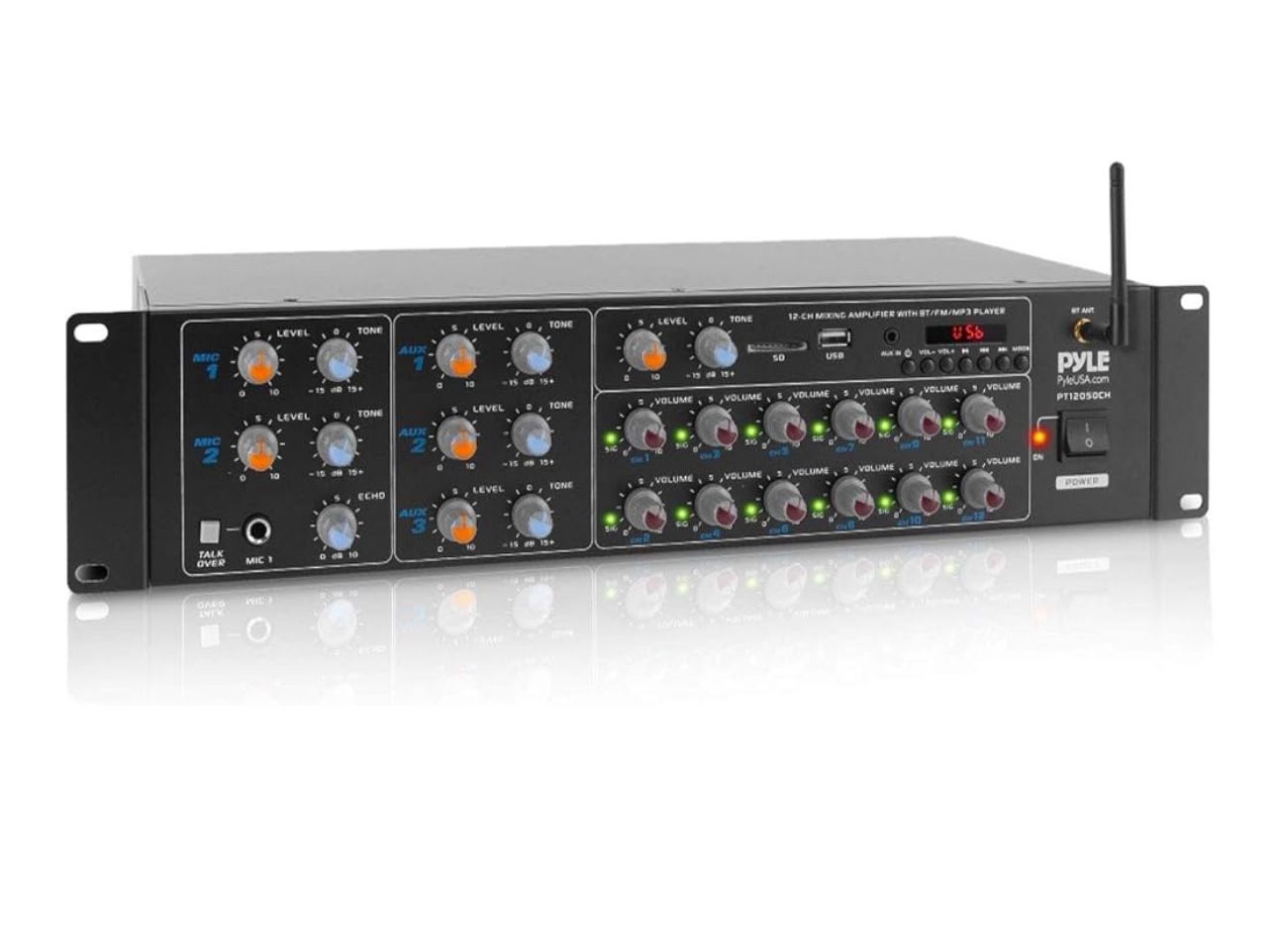 Pyle 12-Channel Wireless Bluetooth Power Amplifier