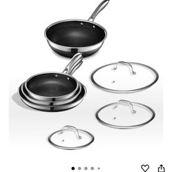 Hexclad 7 Piece Set (comes With The Bigger 12 Inch Wok)