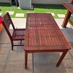 Wood Patio Table & Chair