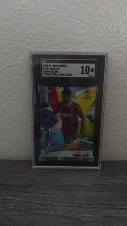 2020-21 Topps Chrome Ansu Fati SGC 10 Aqua /150