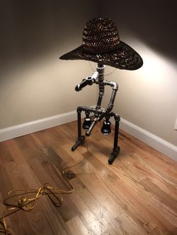 Industrial pipe table lamp guy