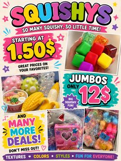 Squishies Starting at $1.50! Jumbos $12