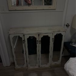 Wooden mirror console