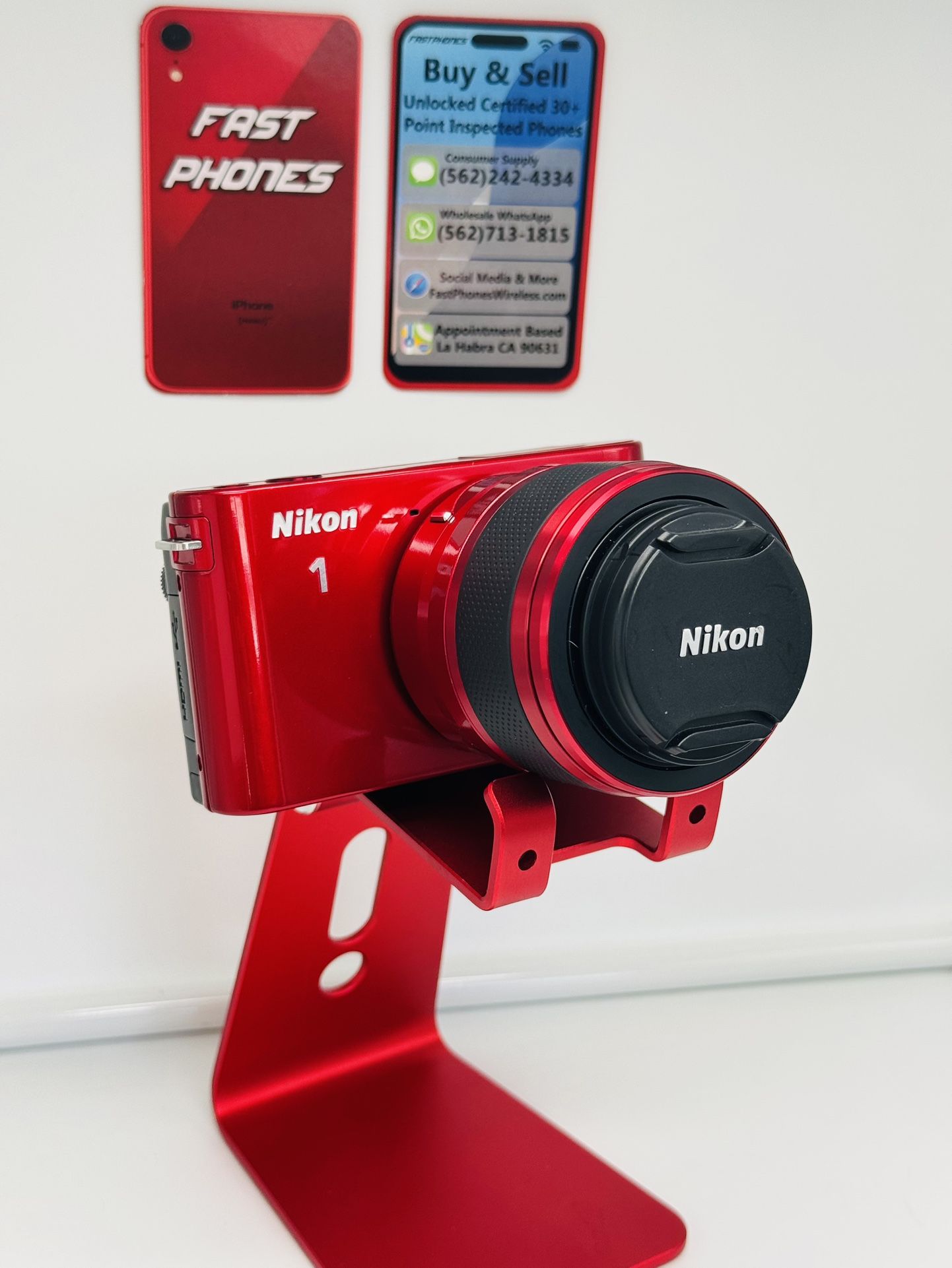 NIKON 1 J1 RED KIT ZOOM LENS KIT + BOX & ACCESSORIES 30-110mm Lens Point and Shoot Camera
