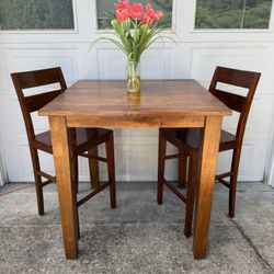 Crate & Barrel Bar Height Table And Chairs