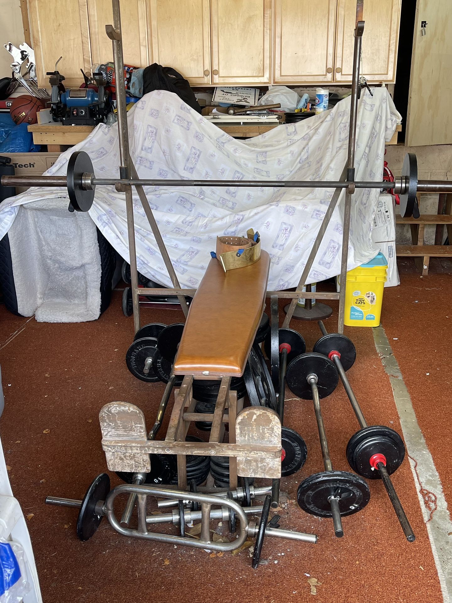 Weight bench With Weights & Bars