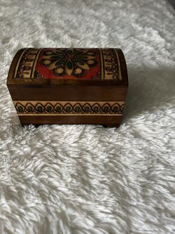 wooden jewelry trinket box