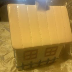 Gingerbread Cookie Jar Heavy Ceramic  9 Inches Tall 8 Inches Wide No Chips Or Nicks 