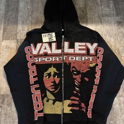 Black and red valley zip up