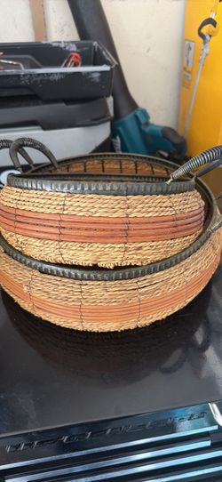 Vintage hand -woven  baskets