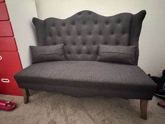 Grey Victorian loveseat