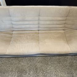 Convertible Futon Sofa - Beige, Folds Flat - $50 OBO