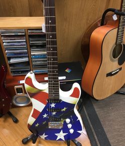 Main Street Electric Guitar USA Flag Theme