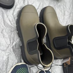 Green Rain boots Size 10
