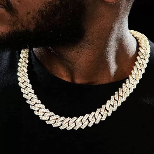 Hip-hop style jewelry Cuban chain exaggerated rap geometric full diamond original diamond-studded accessories men's and women's necklace