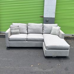 Grey Crate And Barrel Sectional Sofa (Free Delivery)