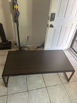 Dark Wood and Metal Coffee Table