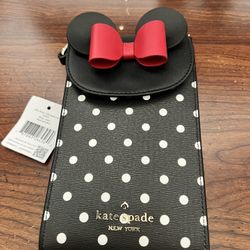 NWT Disney x Kate Spade New York Minnie Mouse North South Flap Phone Crossbody