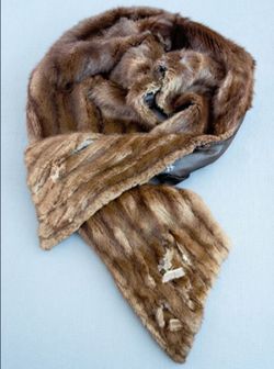 Vintage Mink Fur Stole - Real Mink, Embroidered Lining “Gamille G.” - For Crafts or Repurpose.