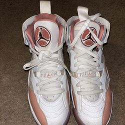 Jordan Jumpman Two Trey Basketball Shoes Red Stardust/White/Sky Mauve US 8.5