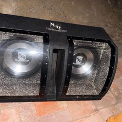 Sound Ordnance Bass Bunker Ported Dual 12” Subwoofer +  Sound Ordnance M-2250 2-channel car amplifier — 175 watts RMS x 2  Great amp. 
