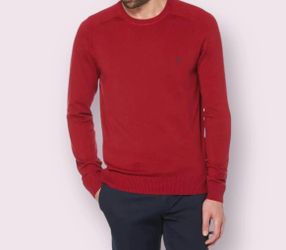 Original Penguin men’s red 100% cotton embroidered logo crewneck sweater, size L