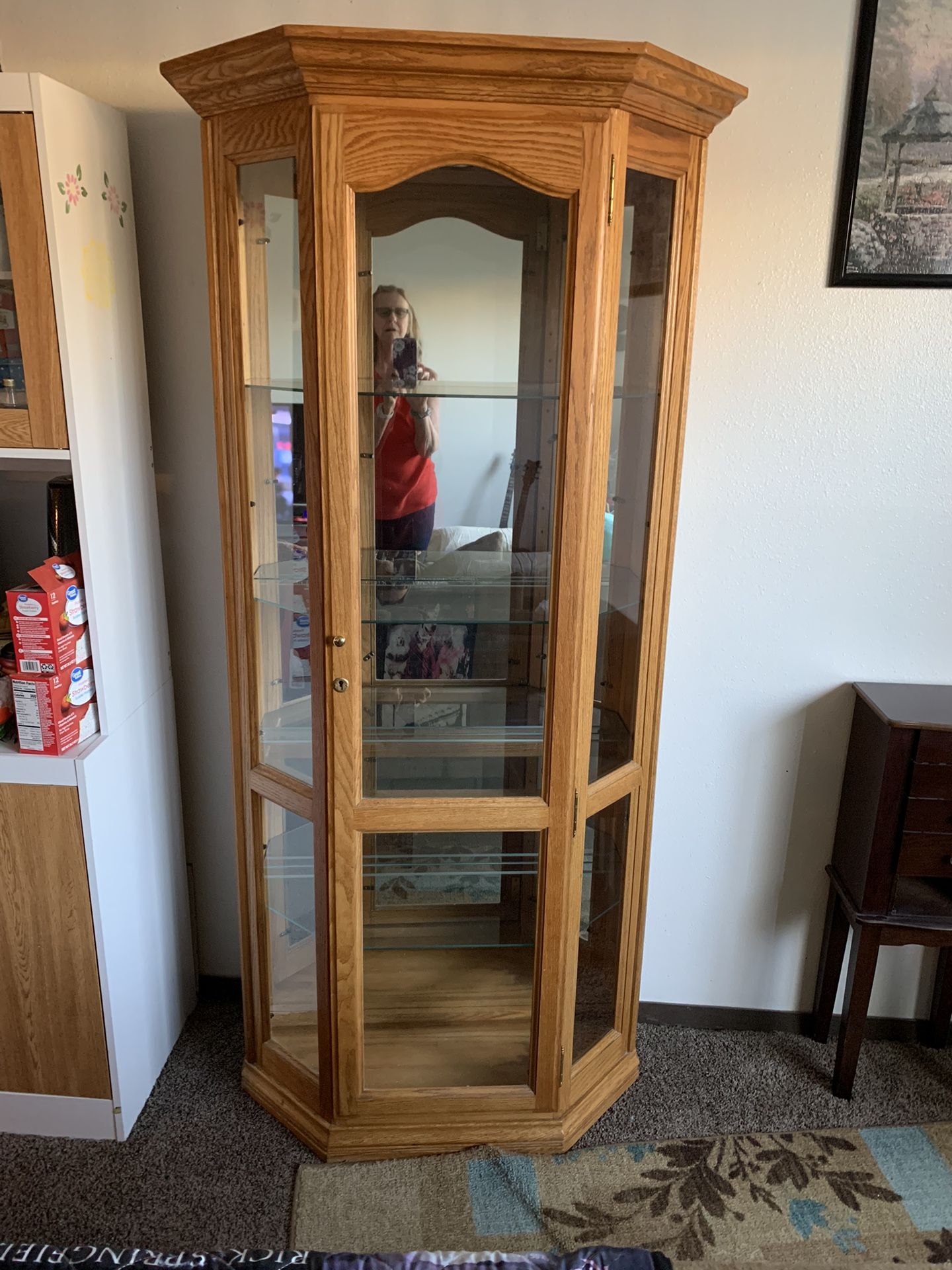 Oak Curio Cabinet