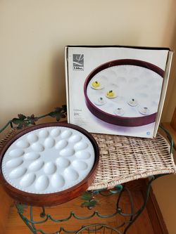 Vintage 2 pc cepage deviled egg set