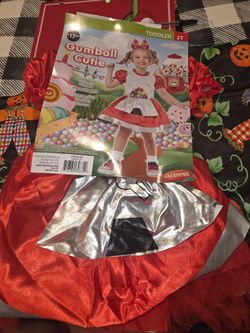 Baby Girl Gumball Cutie 2 Pc Halloween Costume Outfit Dress & Headband Size 2T