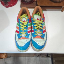 Adidas Centennial Low Leather Multi-Color Skittles Rare Shoe Sneakers Men Size 10