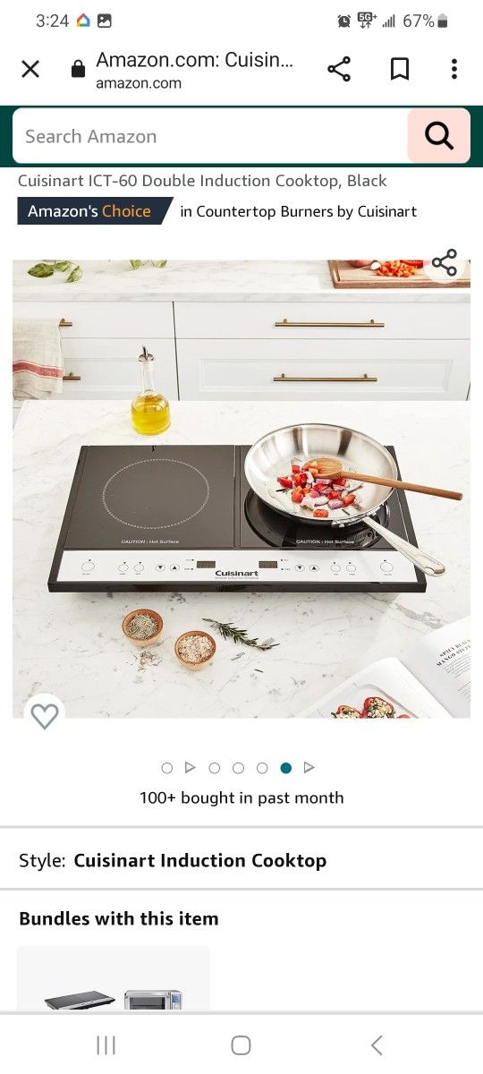 Cuisinart ICT-60 Double Induction Cooktop, Black