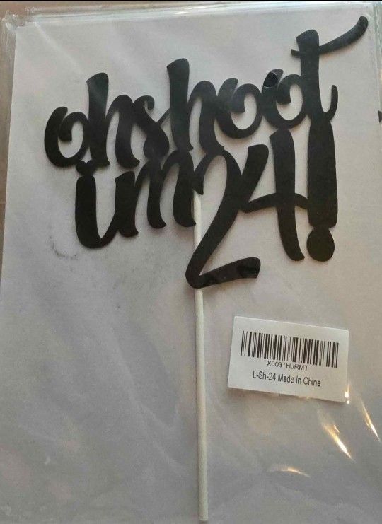 Cake Topper- BLACK GLITTER