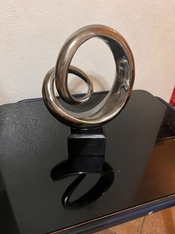Abstract Metal Swirl Sculpture