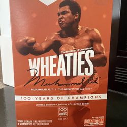 Collectsble MUHAMMAD ALI 100 YEARS OF CHAMPIONS LIMITED EDITION WHEATIES CEREAL BOX. Empty 