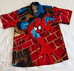 Spider Man Vintage Shirt Button Up Marvel Y2K Movie Men