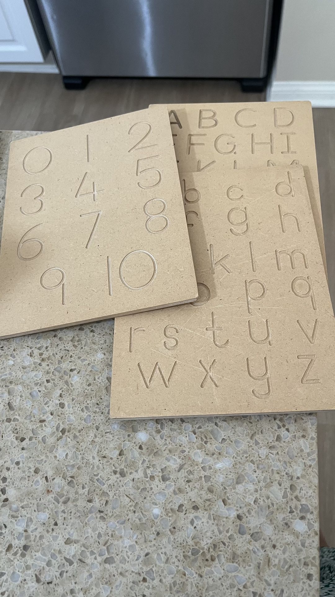 Wooden alphabet tracing tabs And Pouch 