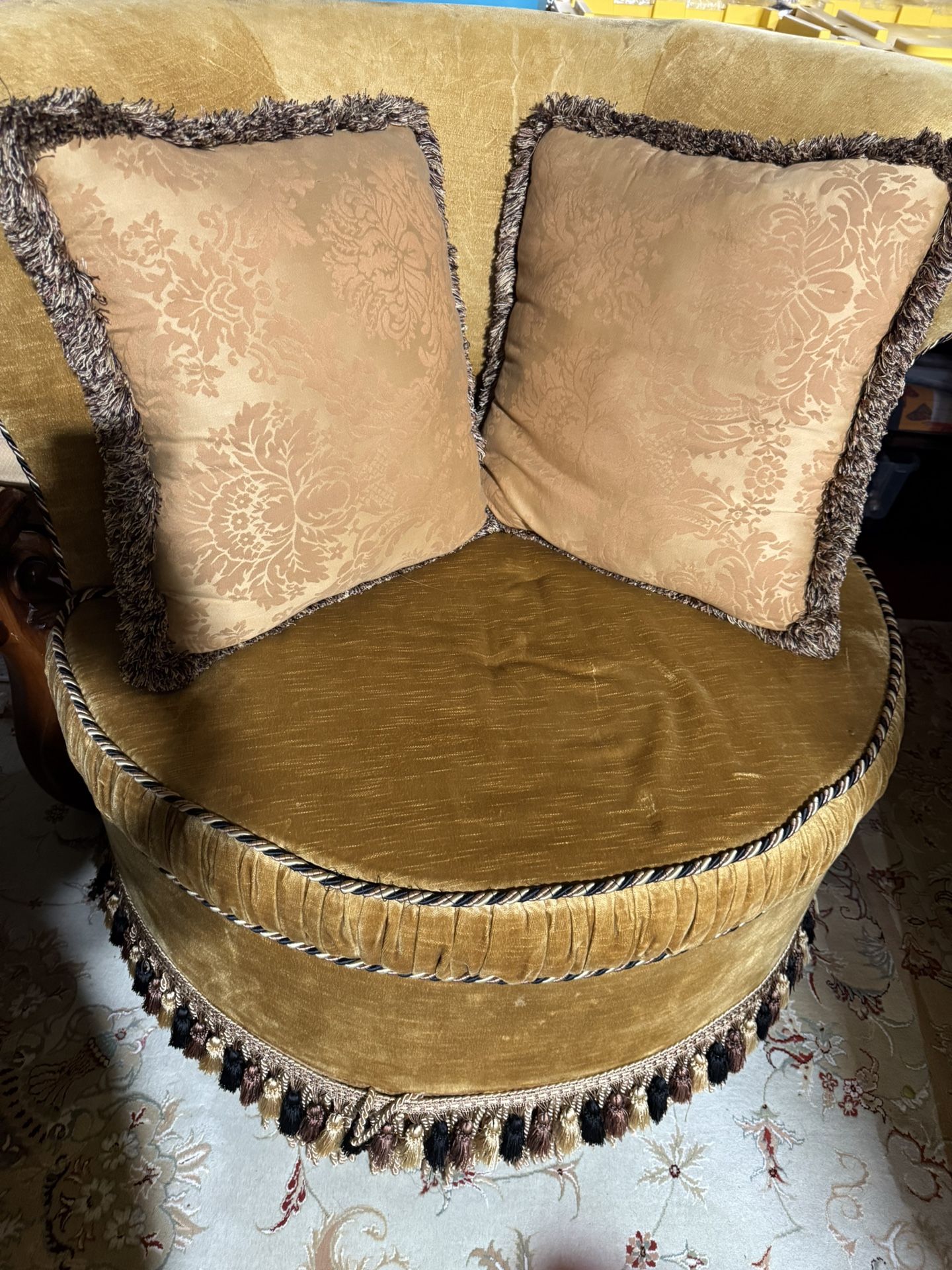 Antique Circle Gold Color Chair