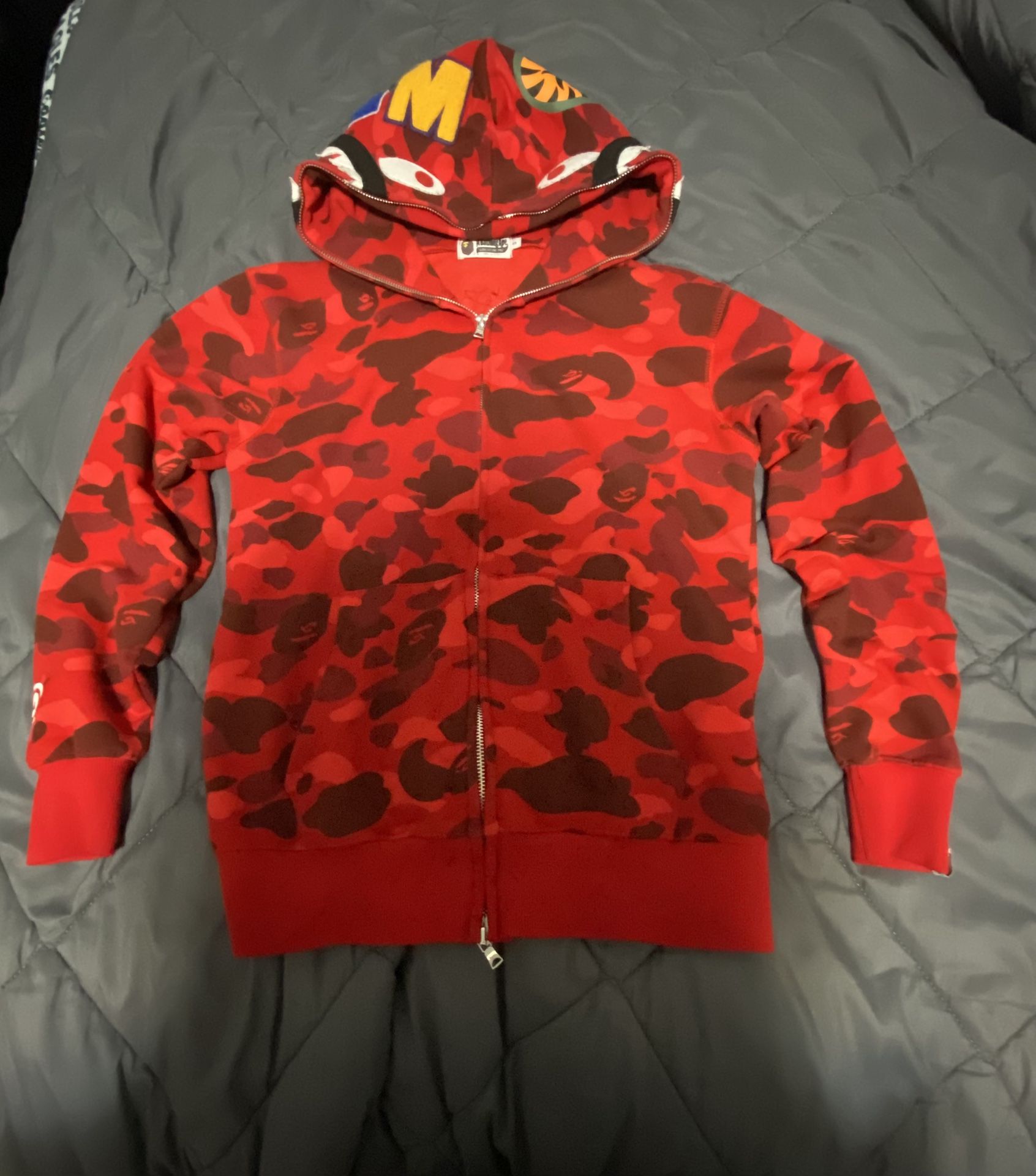 Red Bape jacket double zipper