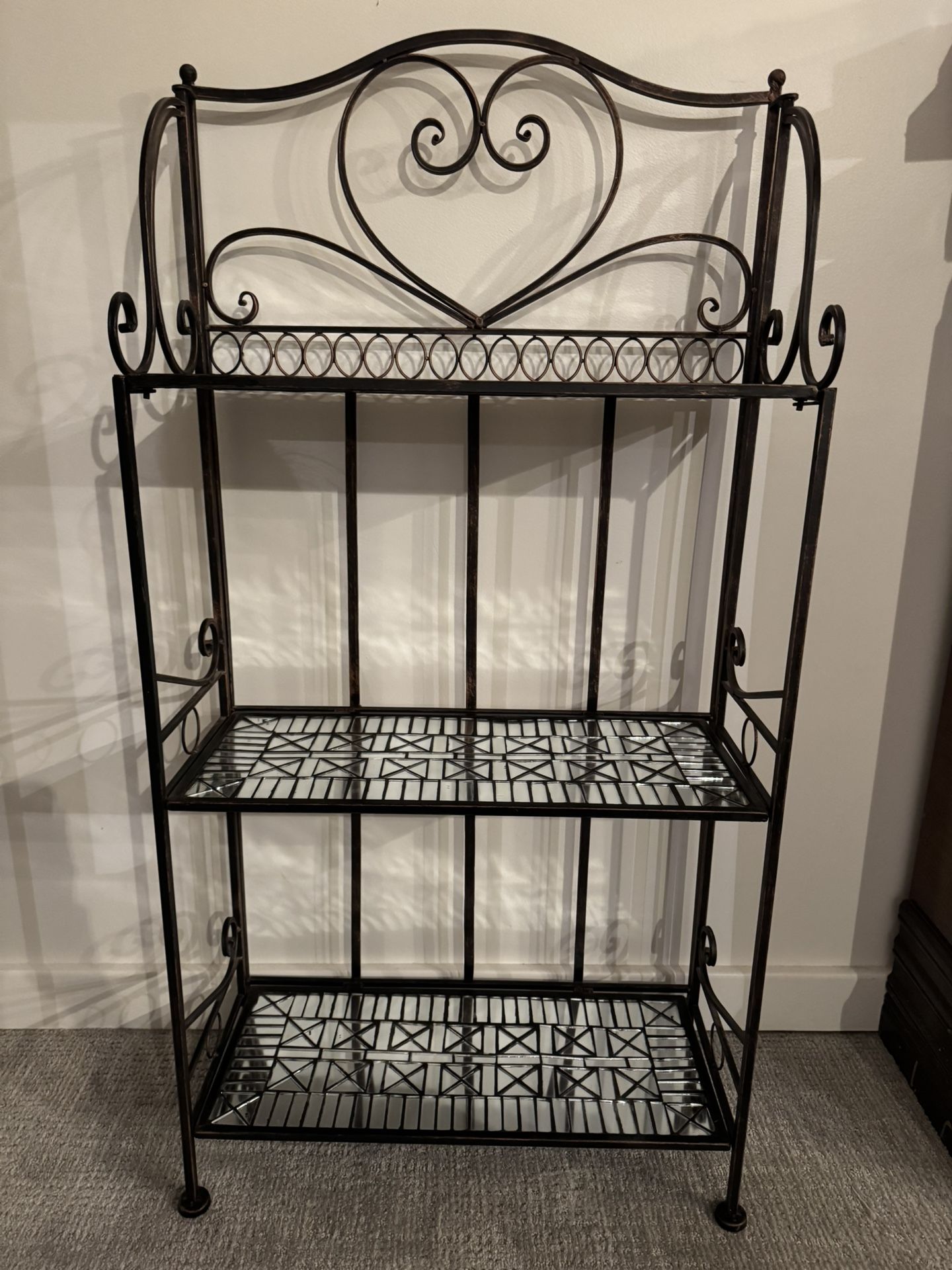 Metal & Mirror Mosaic Decorative Shelf