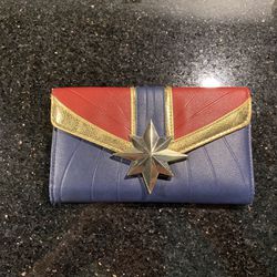 Captain Marvel Costume Movie Ver Kree Purse Wallet with Cash & Card Slots