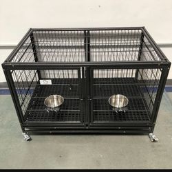 Dog Cage Kennel Size 43 With Divider And feeding Bowls New In Box 📦 