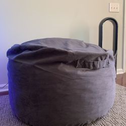 Bean Bag Lounge Chair Gray, Memory Foam
