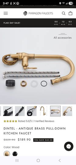 Antique brass pull down kitchen faucet