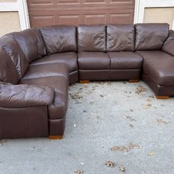 Havertys Genuine Leather Sectional Couch