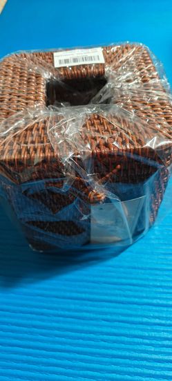 6" Square Bamboo  tissue box cover is crafted
