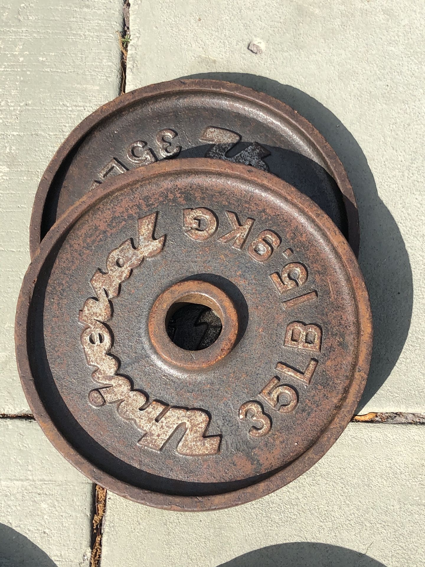 pair of 35lbs Olympic weight plates