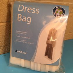 Dress Bag - garment storage bag, frosted plastic, holds up to 3 garments