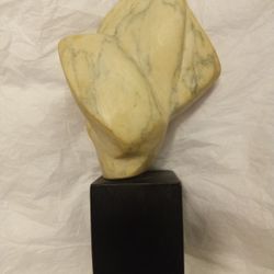 VINTAGE LARGE HEAVY ABSTRACT ITALIAN  CARRERA MARBLE STONE SCULPTURE 