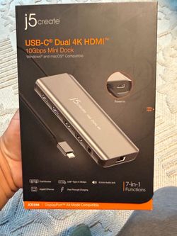 j5create USB-C Dual 4K HDMI 10Gbps Mini Dock JCD398